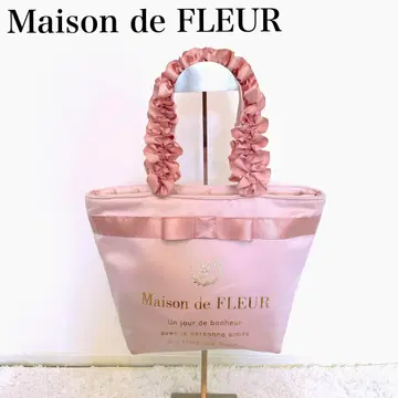 Maison de FLEUR 새상품급 로고 프릴 핸들 핑크 토트백 S