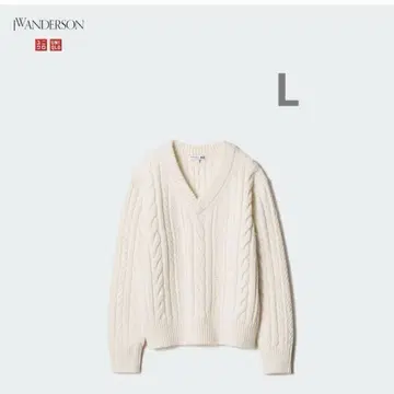 유니클로 2024AW JW 앤더슨 케이블 V넥 스웨터 미사용품!