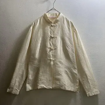 이탈리아제 빈티지 차이나 셔츠 80s 유럽 실크 블라우스