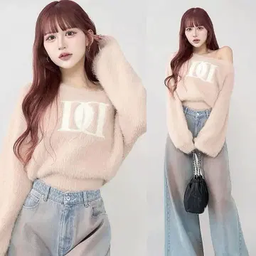 DD 로고 원숄더 니트탑 다리치 darich