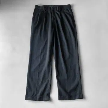 90s00s MERONA 레이온 폴리에스테르 투 턱 슬랙스 블랙