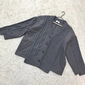 AZUL BY MOUSSY 새상품급 콤비네이션 가디건 그레이 ( F )