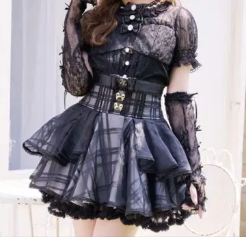 LIZLISA 스핀들 레이스 암워머 상의 블랙