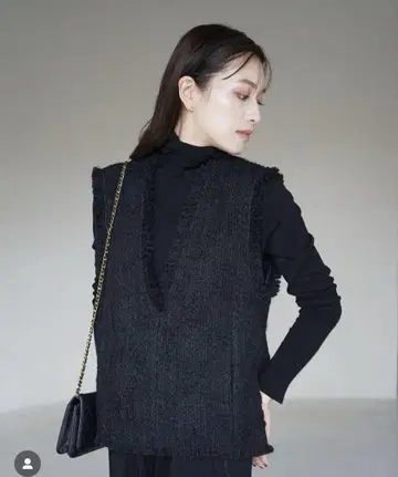 Fringe tweed vest laubeblanc