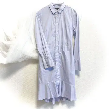 새상품급 바나나리퍼블릭 연보라 코튼 긴팔 셔츠 드레스 원피스 F