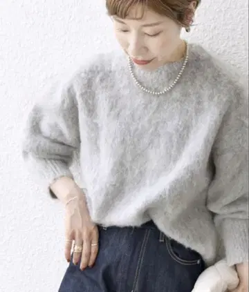 [ ships ] 모헤어 샤기 크루넥 풀오버