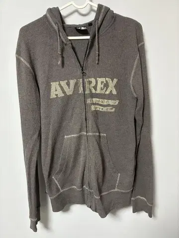AVIREX 그레이 집업 후드티