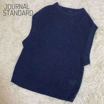 JOURNAL STANDARD 페이퍼얀 와시 하찌 니트 베스트 네이비