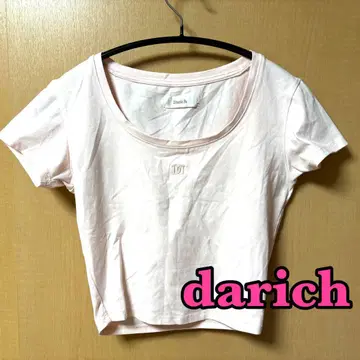 새상품급 darich 다리치 크롭 티셔츠 핑크 프리 사이즈