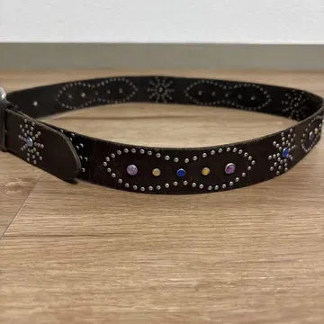 스터드 벨트 vintage 브라운