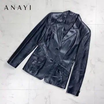 ANAYI 가죽 테일러드 자켓 블랙 사이즈 36*HD236