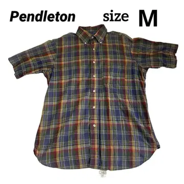 펜들턴 Pendleton 마드라스 체크 반팔 셔츠 M 사이즈 90s