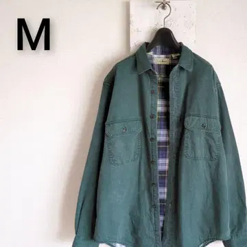 90s 캐나다제 엘엘빈 허리케인 셔츠 안감 체크 무늬 M