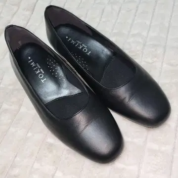 미사용급 토키미의 신발 TOKIMI 가죽 펌프스 23cm 4E 블랙