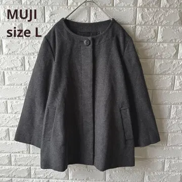 [ 넉넉한 핏 ] MUJI 캐시미어 무인양품 노카라 코트 L 고품질 생활