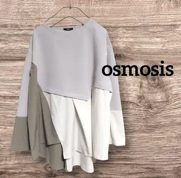 미사용 OSMOSIS 이소재 절개 턱 풀오버 루즈핏 오버 사이즈