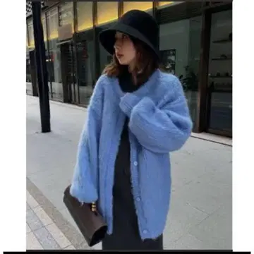2WAY MOHAIR SHAGGY KNIT 블루