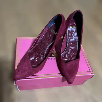 R&E 새상품급 와인 레드 스웨이드 23.0cm