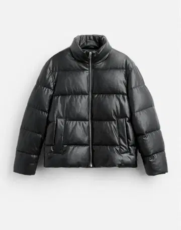 ZARA 인조 가죽 퍼프 자켓