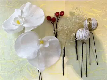 일본 의류 머리 장식 화이트 팔레놉시스