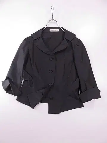 히로코코시노 봄/가을 8분 소매 나일론 테일러드 자켓 차콜 그레이 M