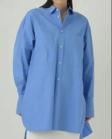 새상품급 카오스 보이프렌드 셔츠 색스 블루 긴팔 셔츠 코튼