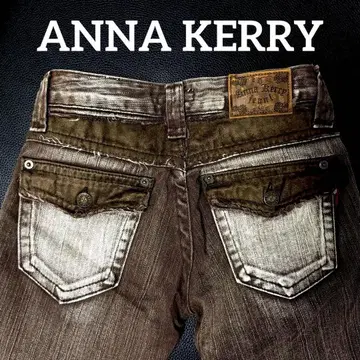 ANNA KERRY 브라운 플레어 데님 팬츠 25 inch 로우라이즈