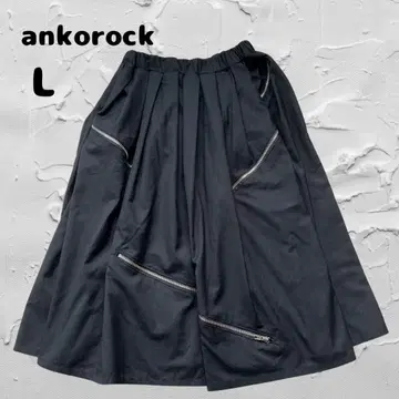 새상품급 ankorock 앙코록 플레어 스커트 미들 밴딩 모드 L