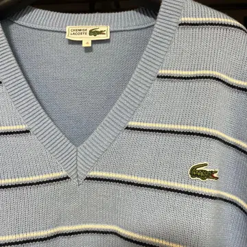 Lacoste 스카이블루 스트라이프 니트 스웨터 사이즈 4