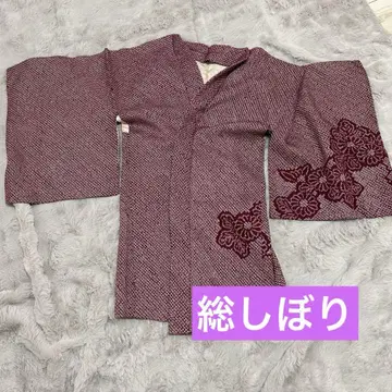 기모노 겉옷 총시보리 보라색