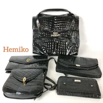 악어 엠보싱 핸드백 숄더백 5종 세트 블랙