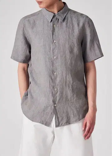 Paul Smith 컬러 린넨 반팔 셔츠 그레이쉬 베이지 S