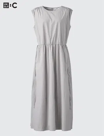 미사용 새상품 UNIQLO C 개더 원피스 LIGHT GRAY