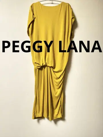 컨디션 최상 초레어 PEGGY LANA 산황색 슬리브리스 원피스