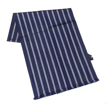 [DUNHILL] 실크 100% 스톨 네이비 스트라이프