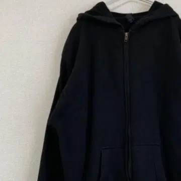 구제 의류 후드티 집업 뒷면 프린트 블랙 M