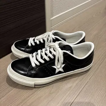 CONVERSE ONESTAR J 블랙 가죽 스니커즈