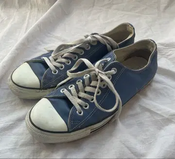 90s USA 컨버스 올스타 가죽 블루 로우컷 26.5cm