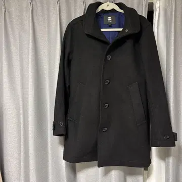 G-RAW 블랙 피 코트 S