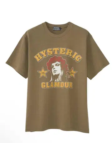 HYSTERIC GLAMOUR 프린트 T셔츠 1984 카키