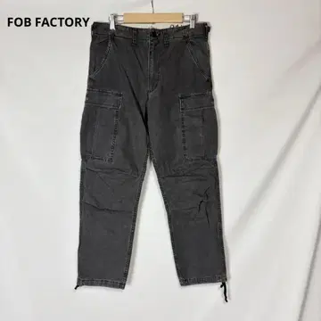 택 포함 일본제 FOB FACTORY F.O.B 카고 팬츠 블랙 S