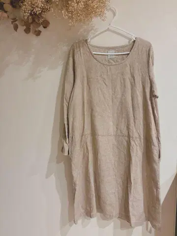 린넨 100% 일본제 BEZIERS 베이지 긴팔 원피스