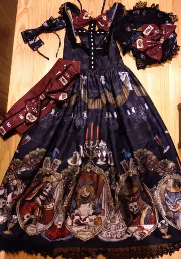 Dark Alice Tea Party 드레스 (블랙)