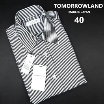 TOMORROWLAND PILGRIM 스트라이프 셔츠 40 블랙 일본제