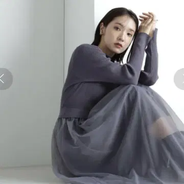 NATURAL BEAUTY BASIC 튤 도킹 니트 원피스