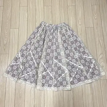70s vintage / 70년대 꽃무늬 레이스 플레어 스커트