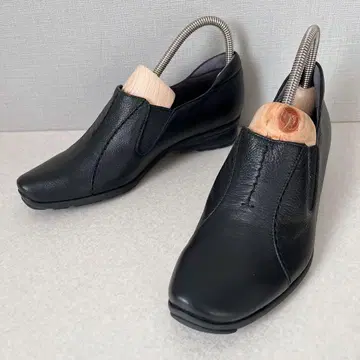 Put's 컴포트 슈즈 슬립온 천연 가죽 주름 가공 블랙 22cm