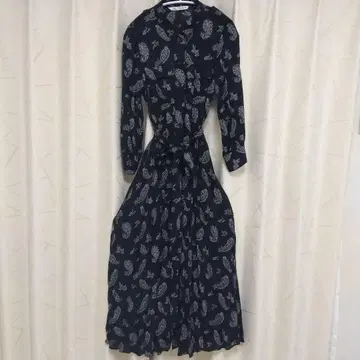 ZARA 블랙 페이즐리 무늬 원피스