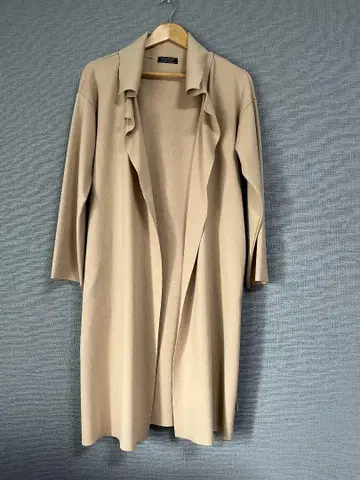 베이지 롱 코트 여성용 듀얼뷰