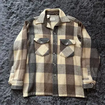 80s USA LLbean 블록 체크 울 셔츠 자켓